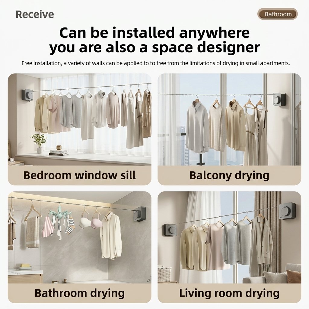 Retractable Invisible Indoor Clothesline - Image 5