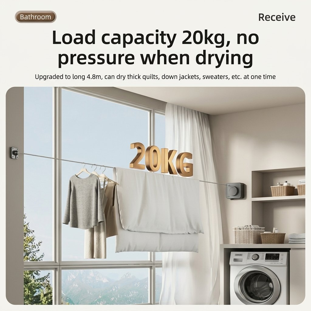 Retractable Invisible Indoor Clothesline - Image 2